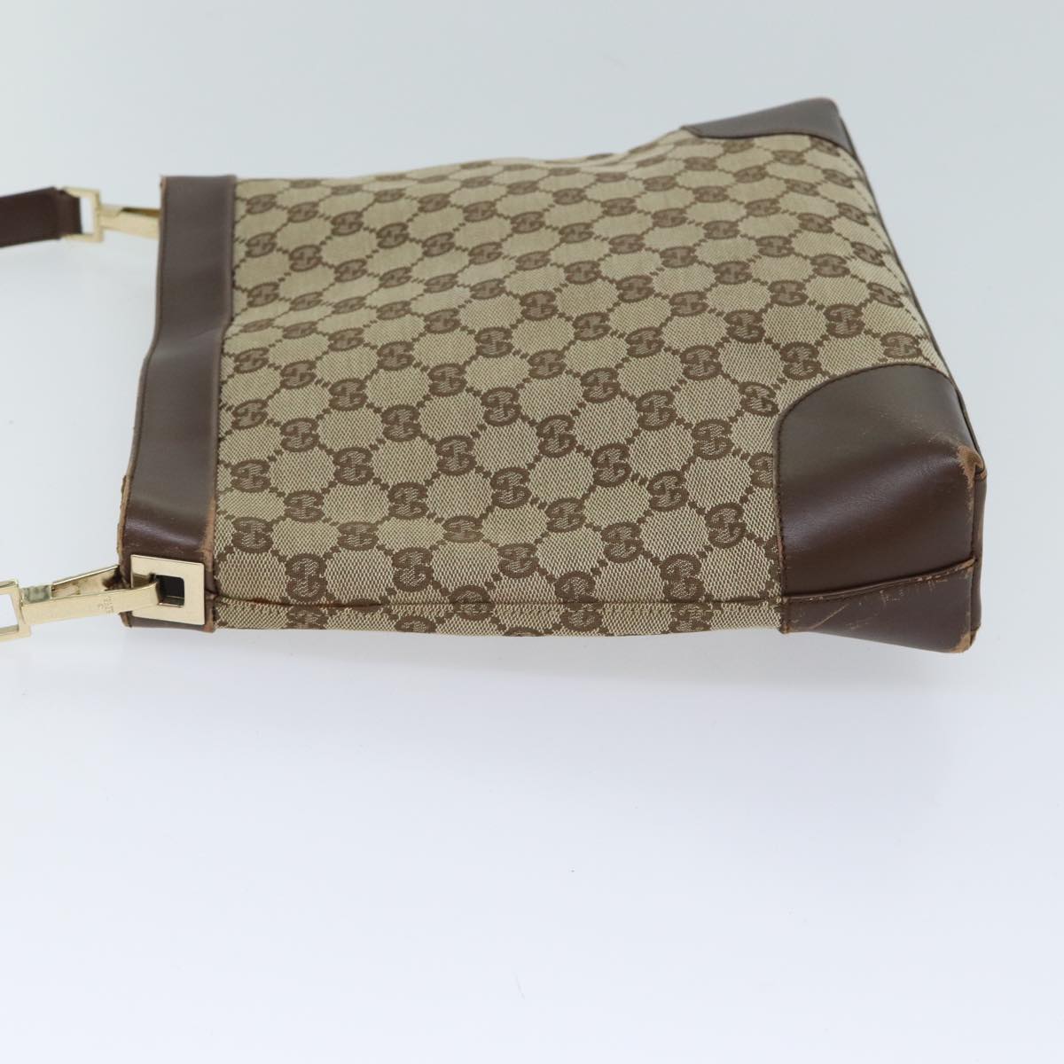 GUCCI GG Canvas Shoulder Bag Beige 0014231 Auth 70127