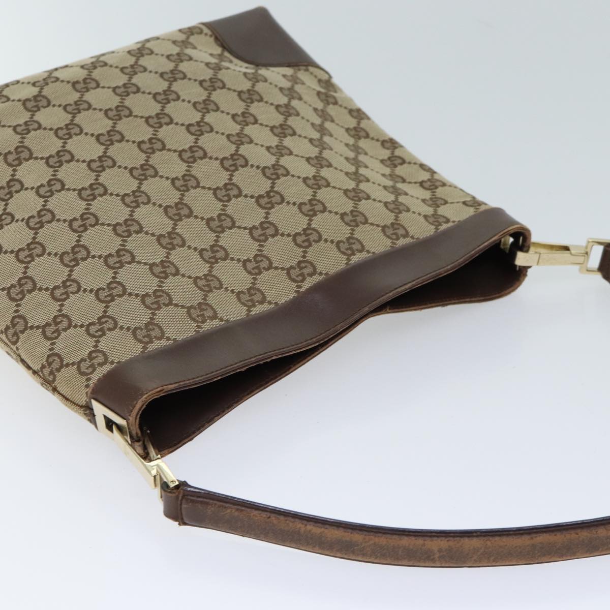 GUCCI GG Canvas Shoulder Bag Beige 0014231 Auth 70127