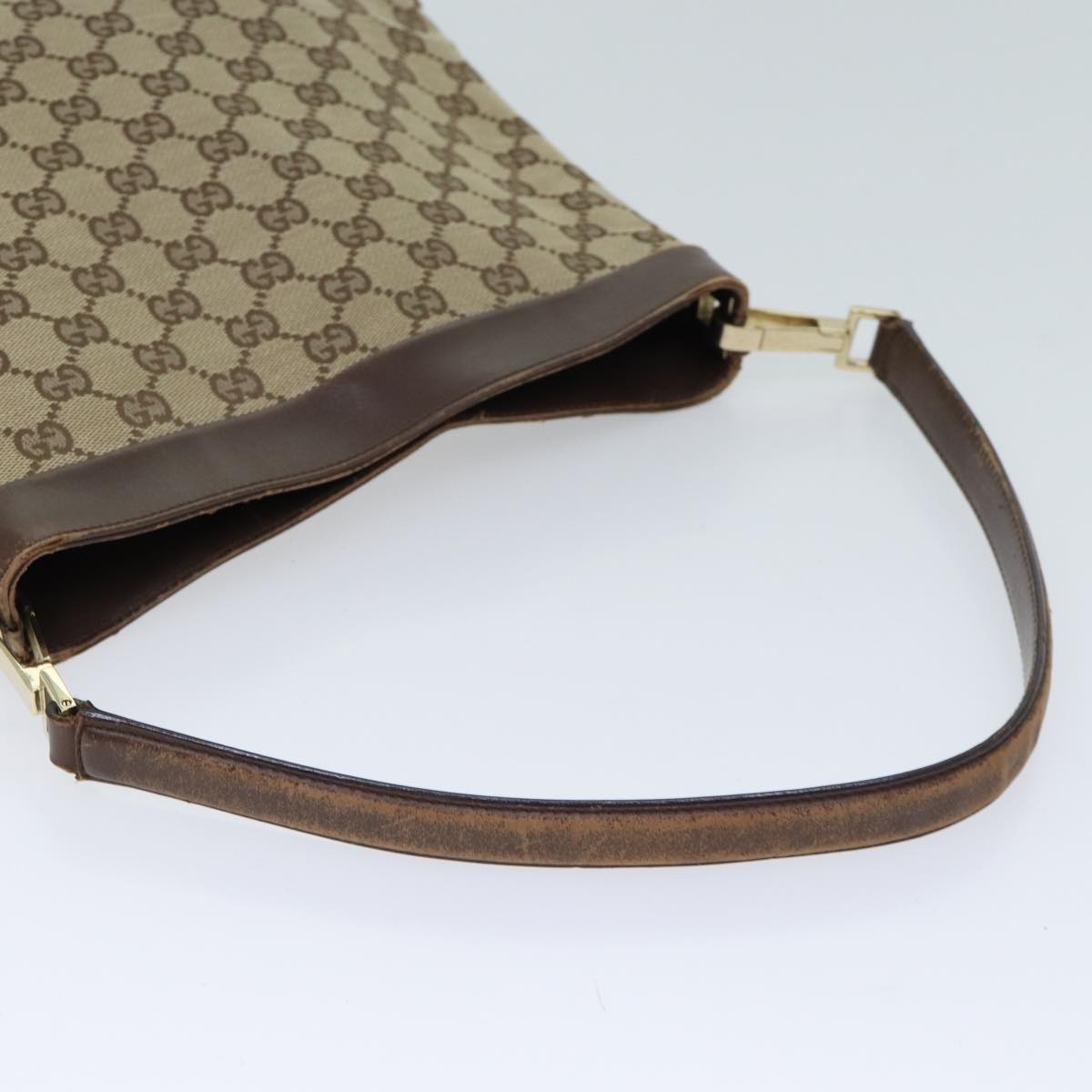 GUCCI GG Canvas Shoulder Bag Beige 0014231 Auth 70127