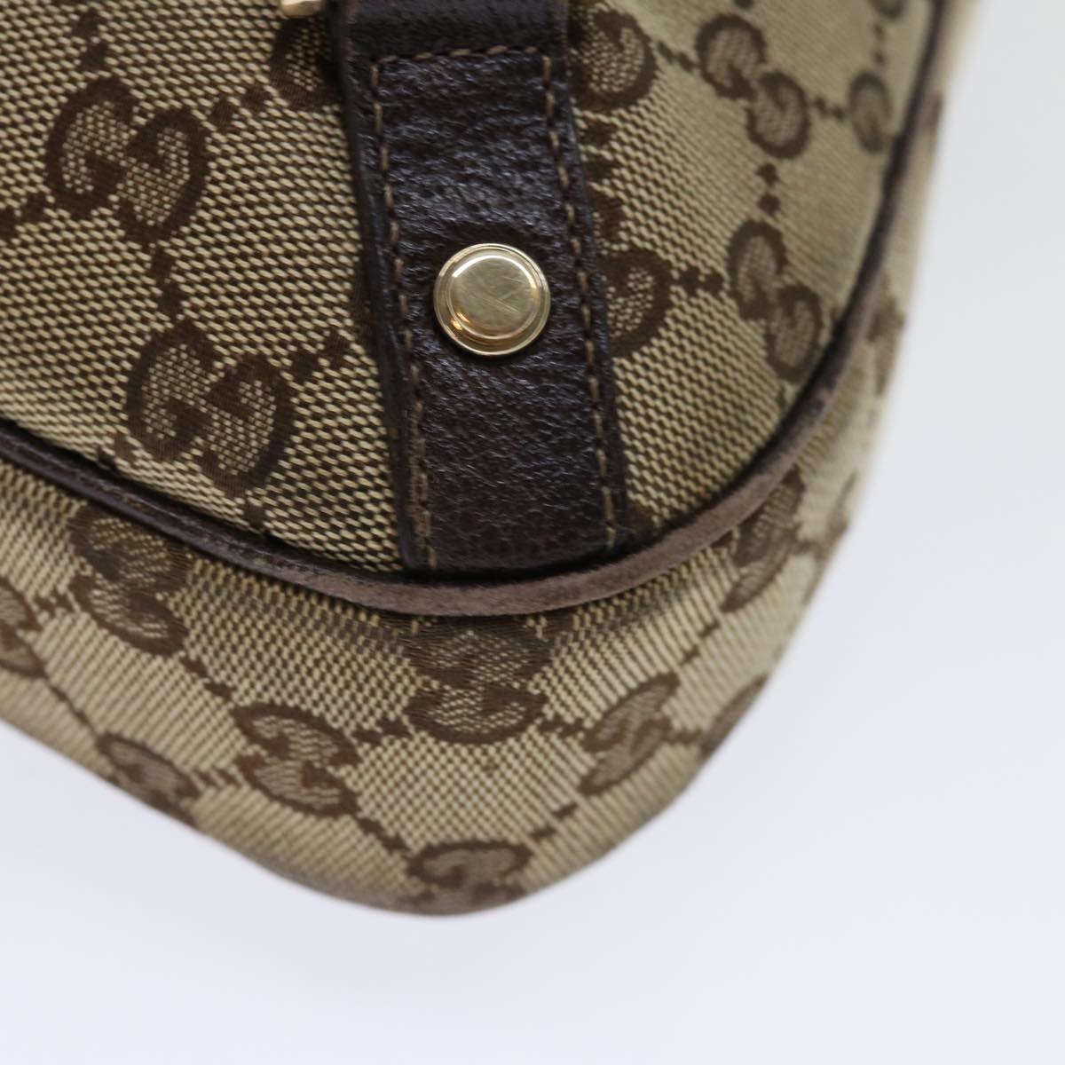 GUCCI GG Canvas Shoulder Bag Beige 130738 Auth 70130