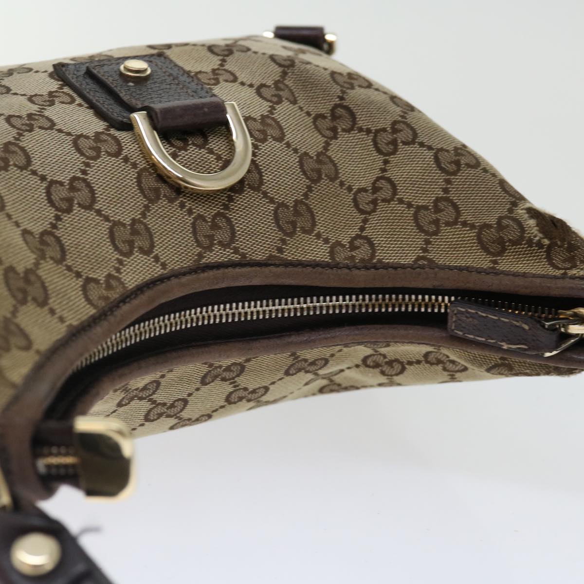 GUCCI GG Canvas Shoulder Bag Beige 130738 Auth 70130