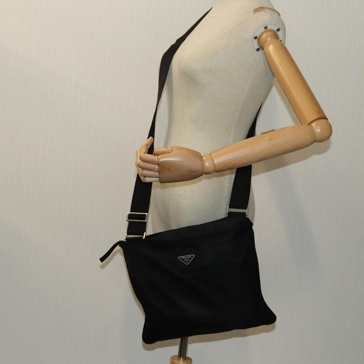 PRADA Shoulder Bag Nylon Black Auth 70152