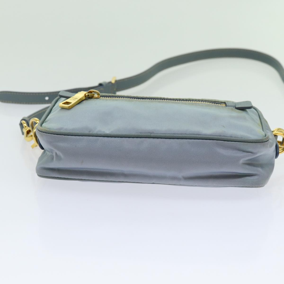 PRADA Shoulder Bag Nylon Light Blue Auth 70157