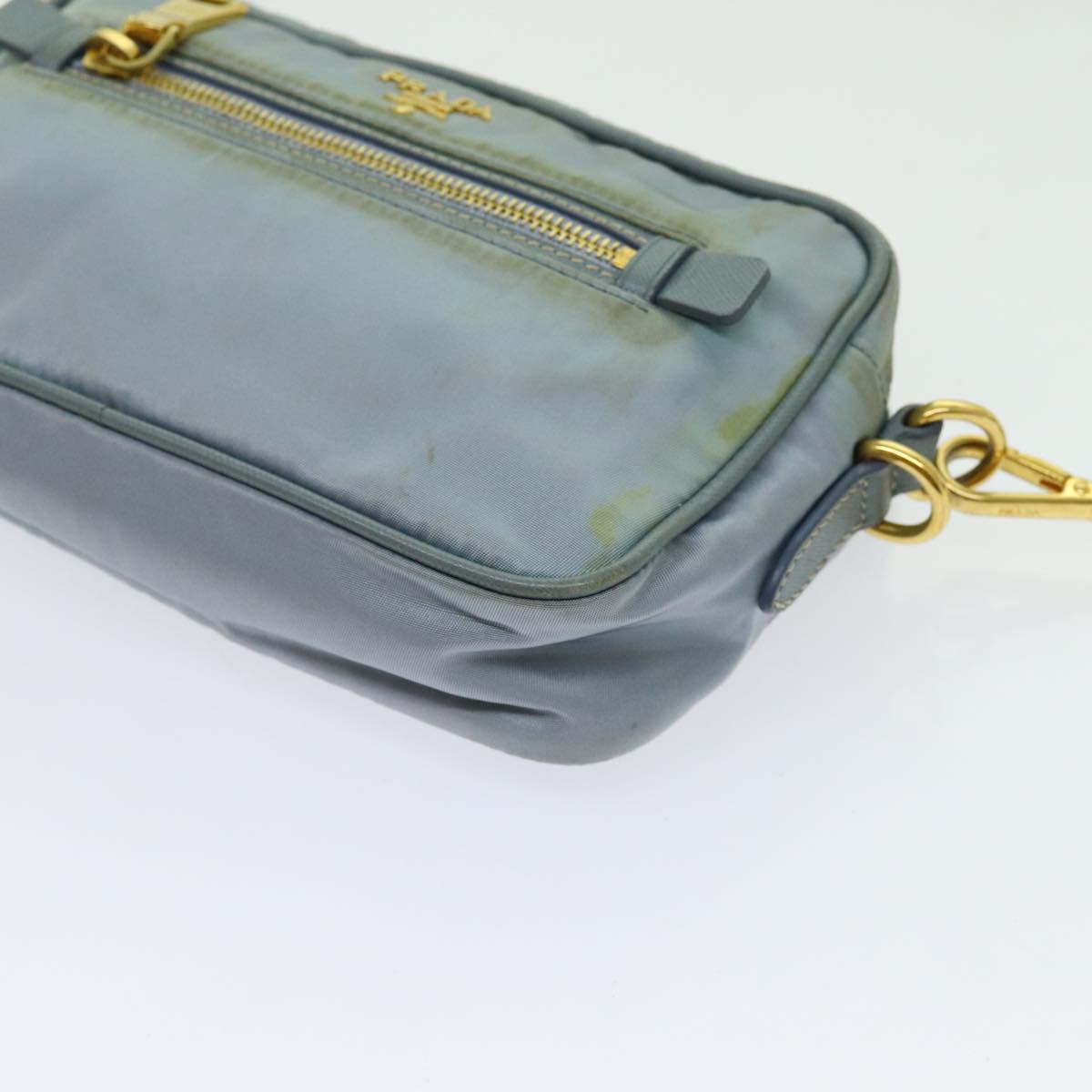 PRADA Shoulder Bag Nylon Light Blue Auth 70157