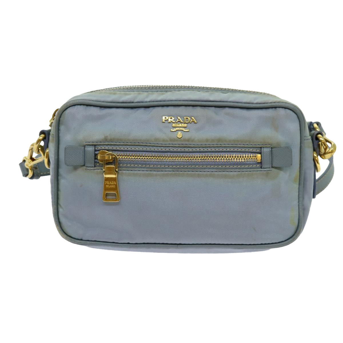 PRADA Shoulder Bag Nylon Light Blue Auth 70157