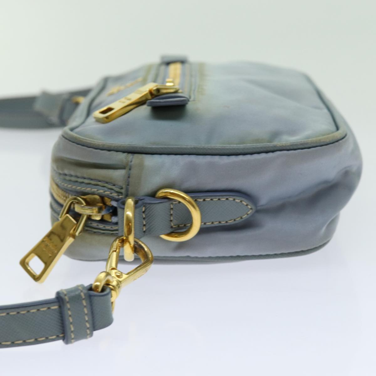 PRADA Shoulder Bag Nylon Light Blue Auth 70157