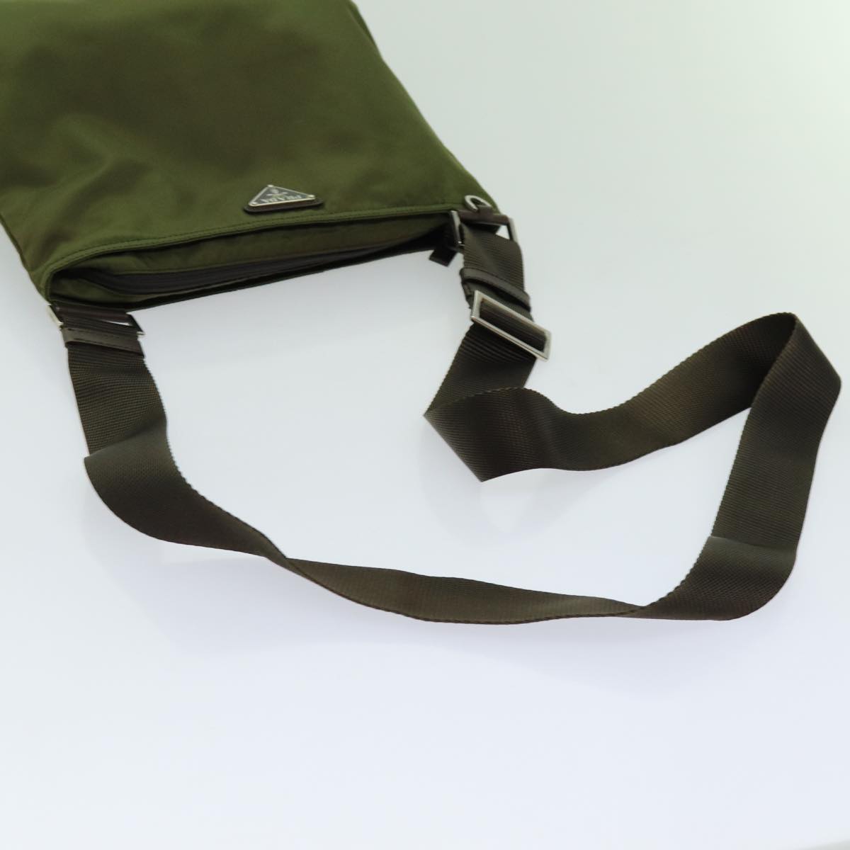PRADA Shoulder Bag Nylon Khaki Auth 70159