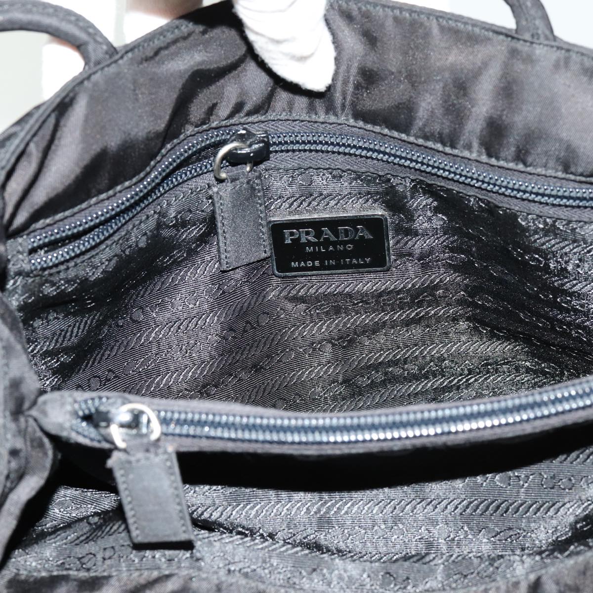 PRADA Hand Bag Nylon Black Auth 70160