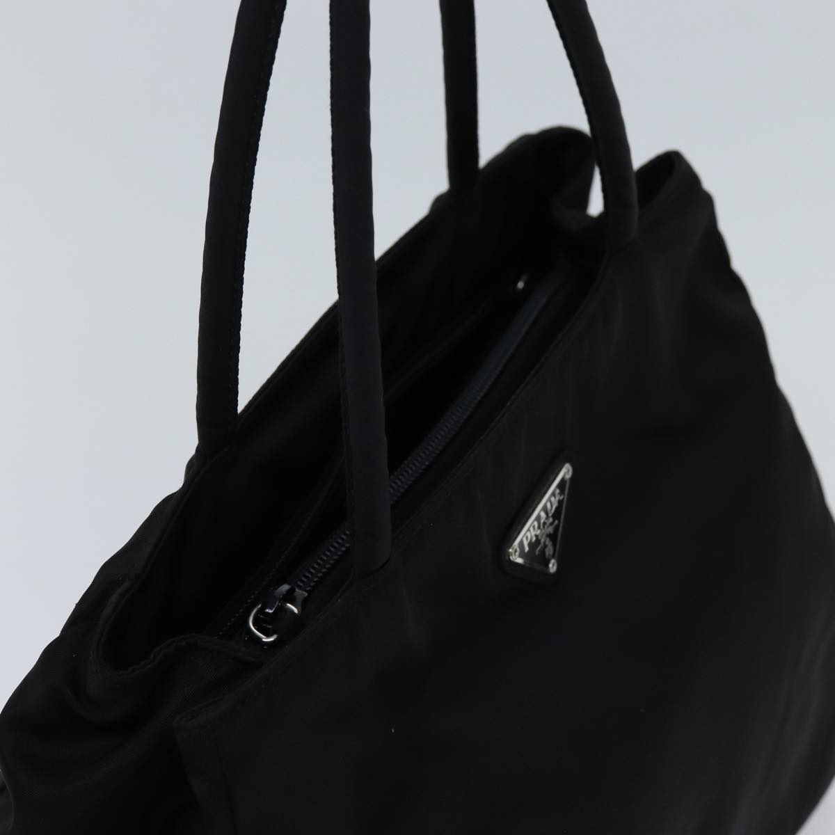 PRADA Hand Bag Nylon Black Auth 70160