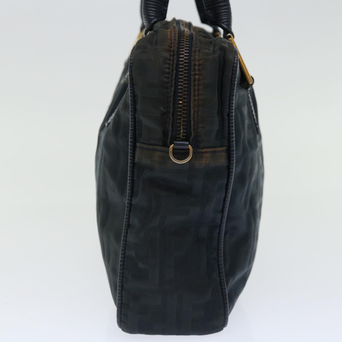 FENDI Zucca Canvas Hand Bag Black Auth 70163