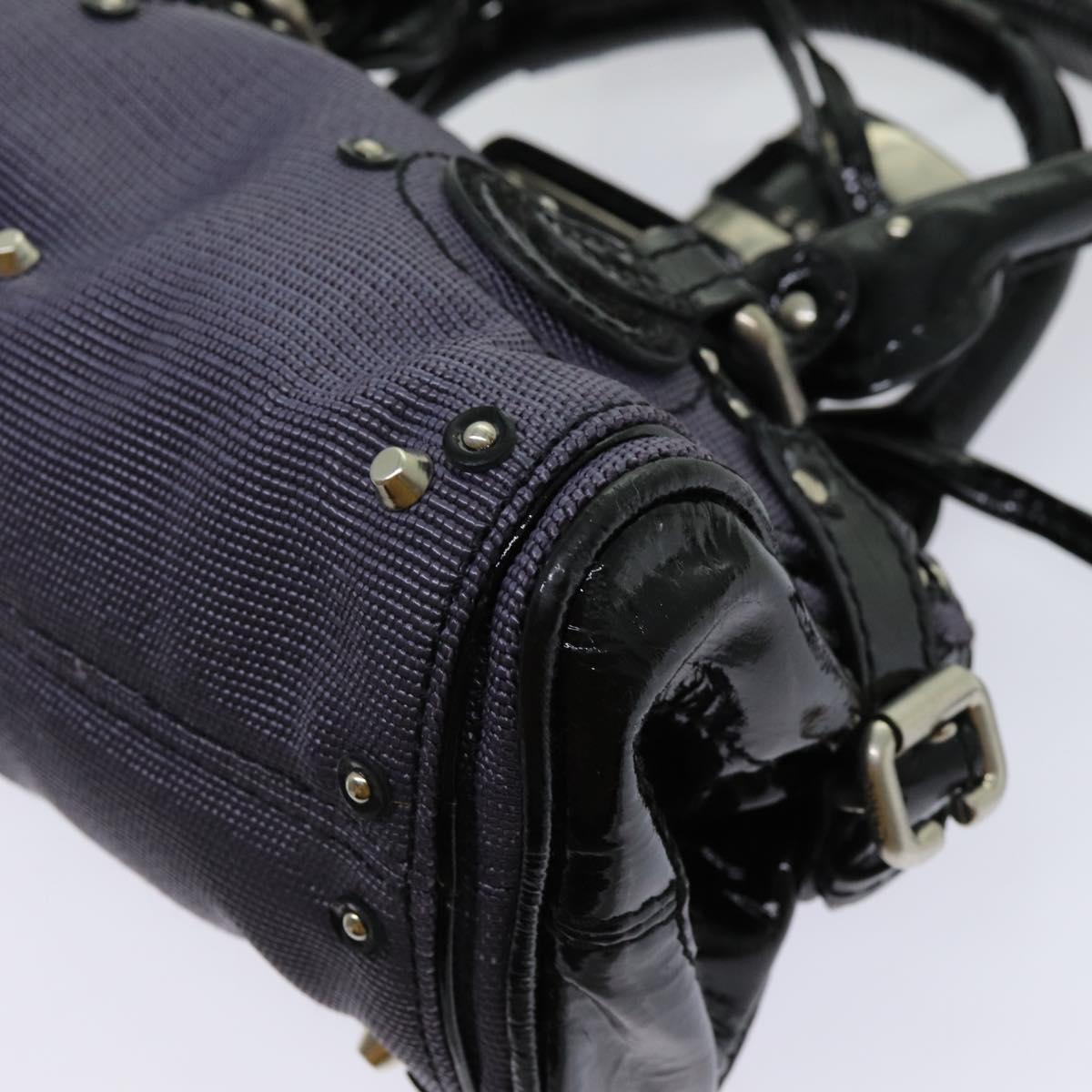 Chloe Paddington Hand Bag Canvas Purple Auth 70178