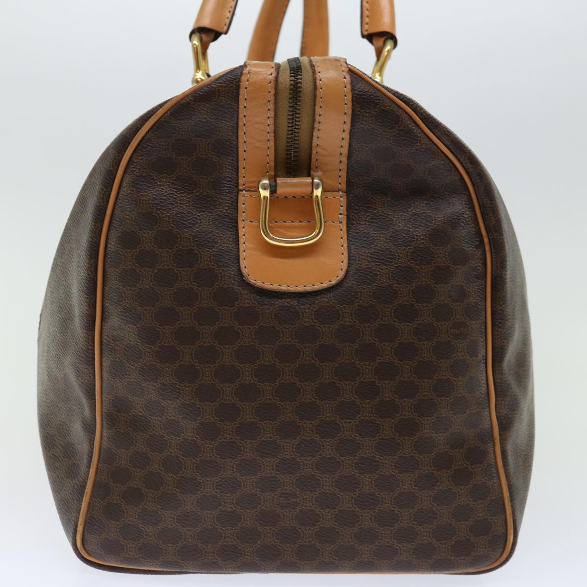 CELINE Macadam Canvas Boston Bag PVC Brown Auth 70180