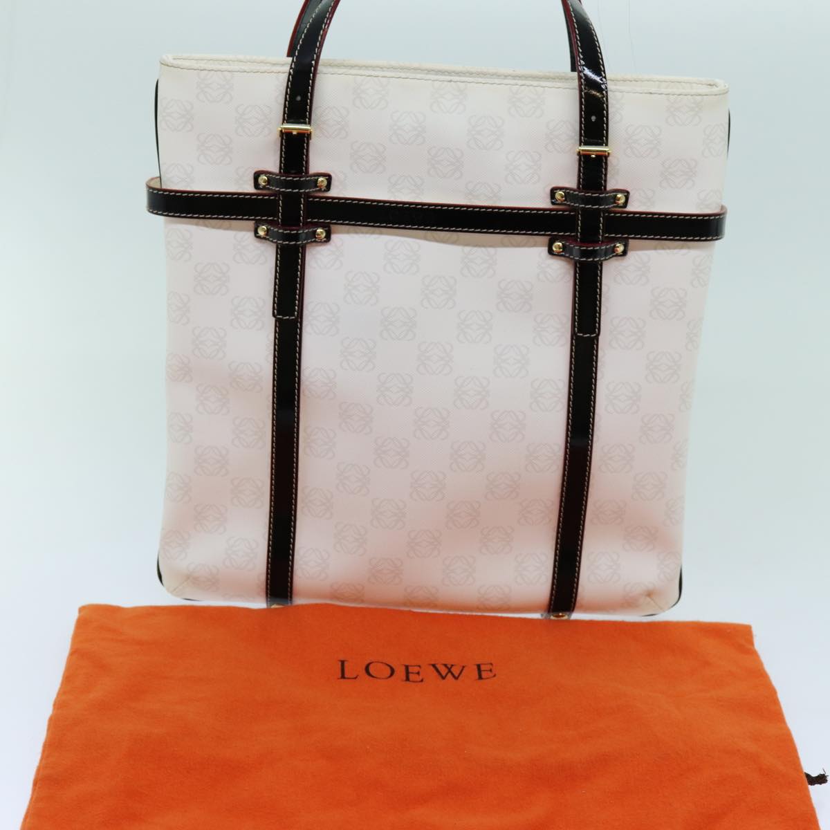 LOEWE Tote Bag PVC White Auth 70182