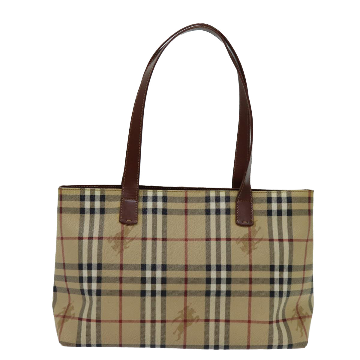 BURBERRY Nova Check Tote Bag PVC Beige Auth 70202