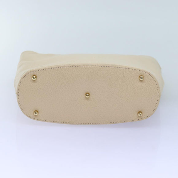 GUCCI Hand Bag Leather Beige 000 1553 0556 Auth 70204