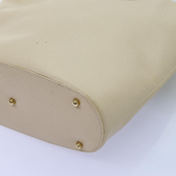 GUCCI Hand Bag Leather Beige 000 1553 0556 Auth 70204