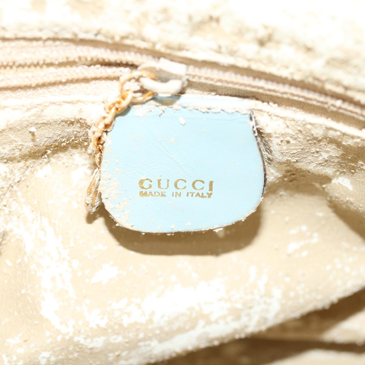 GUCCI Bamboo Shoulder Bag Suede 2way Light Blue Auth 70205