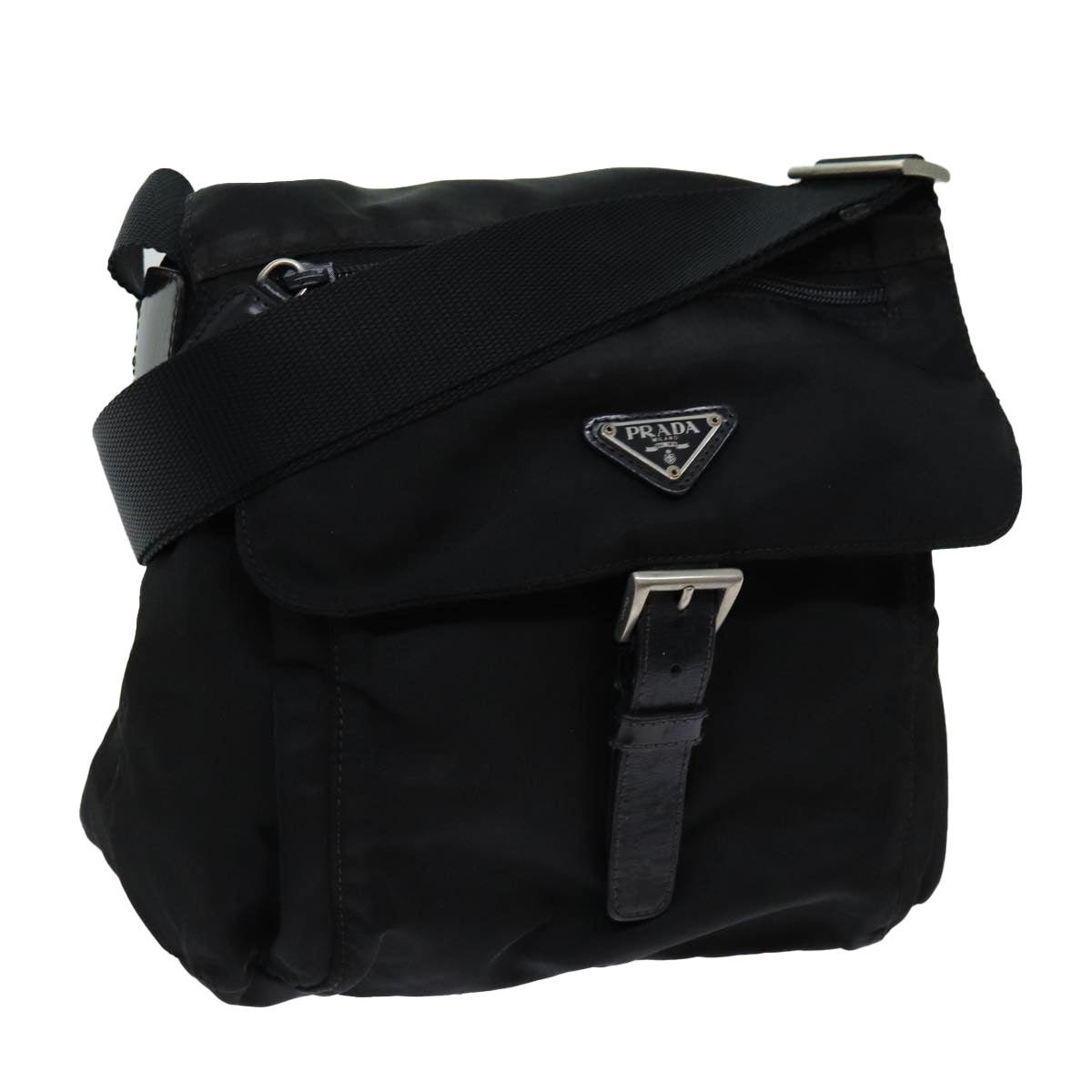 PRADA Shoulder Bag Nylon Black Auth 70207