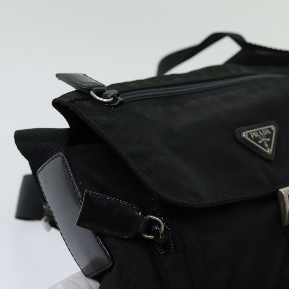 PRADA Shoulder Bag Nylon Black Auth 70207