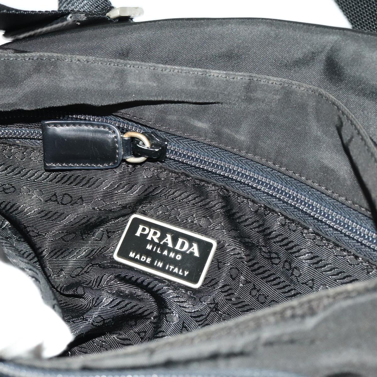 PRADA Shoulder Bag Nylon Black Auth 70207