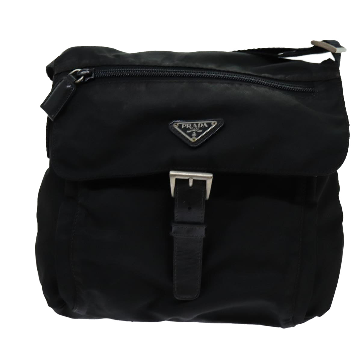 PRADA Shoulder Bag Nylon Black Auth 70207