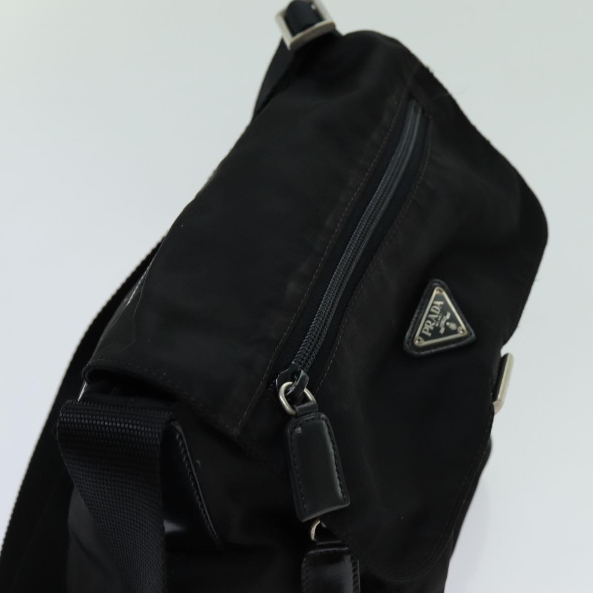 PRADA Shoulder Bag Nylon Black Auth 70207