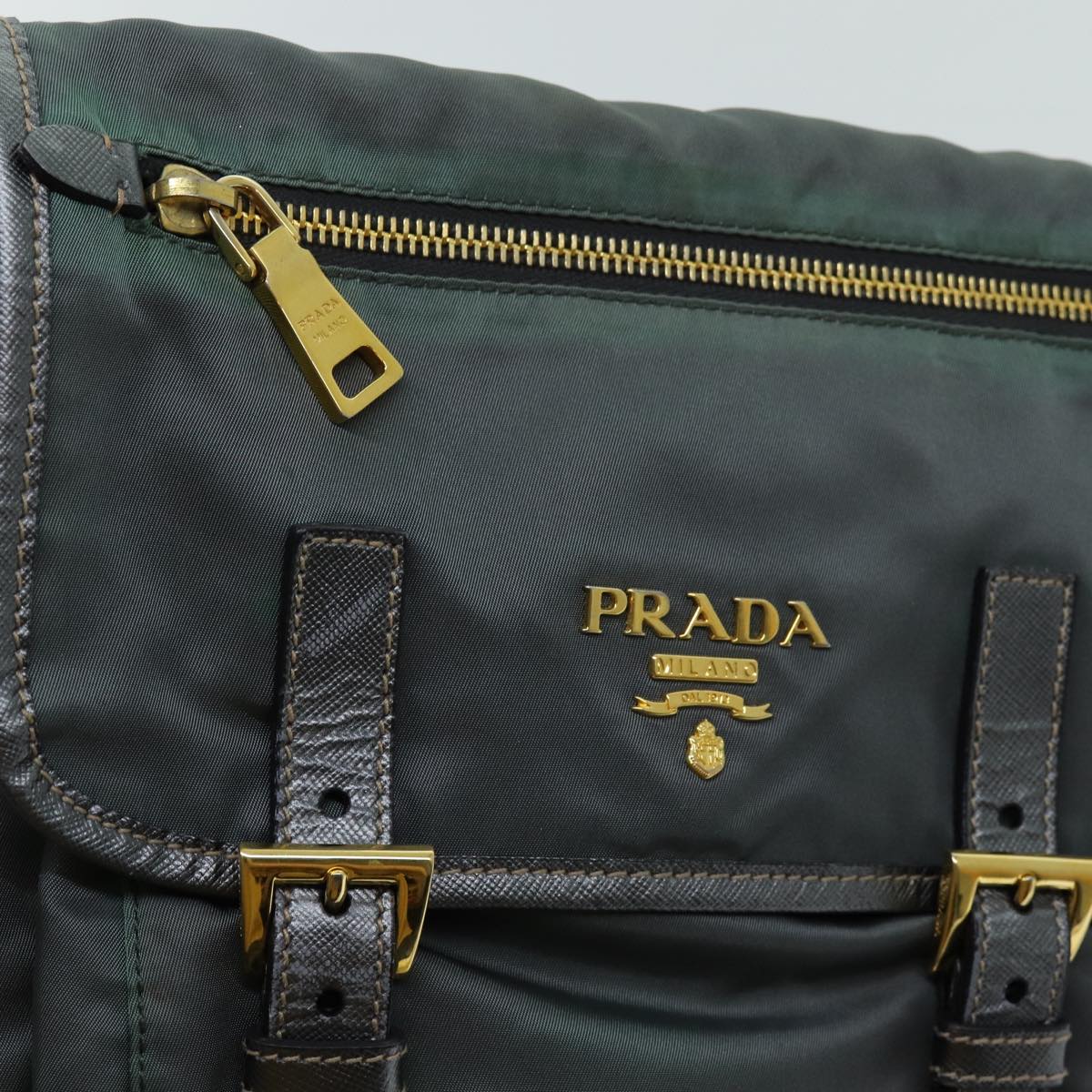 PRADA Shoulder Bag Nylon Khaki Auth 70209