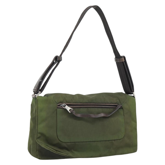 PRADA Shoulder Bag Nylon Khaki Auth 70210