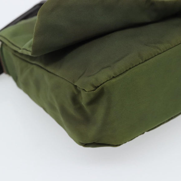 PRADA Shoulder Bag Nylon Khaki Auth 70210