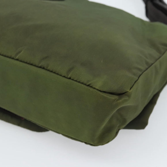 PRADA Shoulder Bag Nylon Khaki Auth 70210