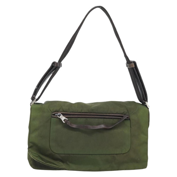 PRADA Shoulder Bag Nylon Khaki Auth 70210