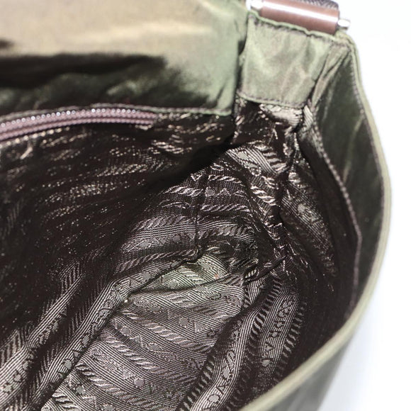 PRADA Shoulder Bag Nylon Khaki Auth 70210