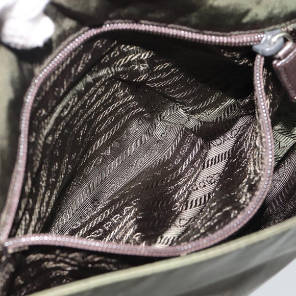 PRADA Shoulder Bag Nylon Khaki Auth 70210