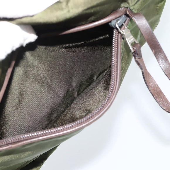 PRADA Shoulder Bag Nylon Khaki Auth 70210