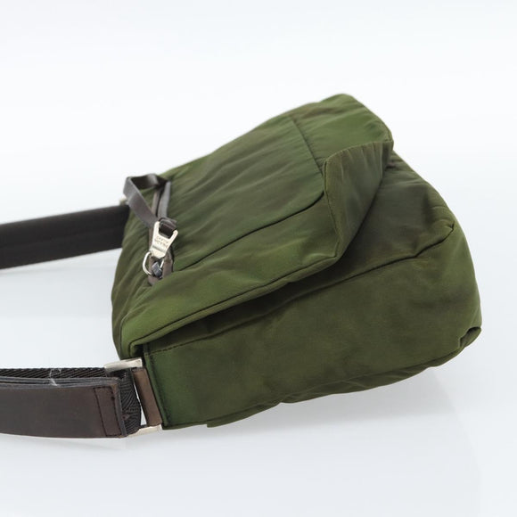 PRADA Shoulder Bag Nylon Khaki Auth 70210