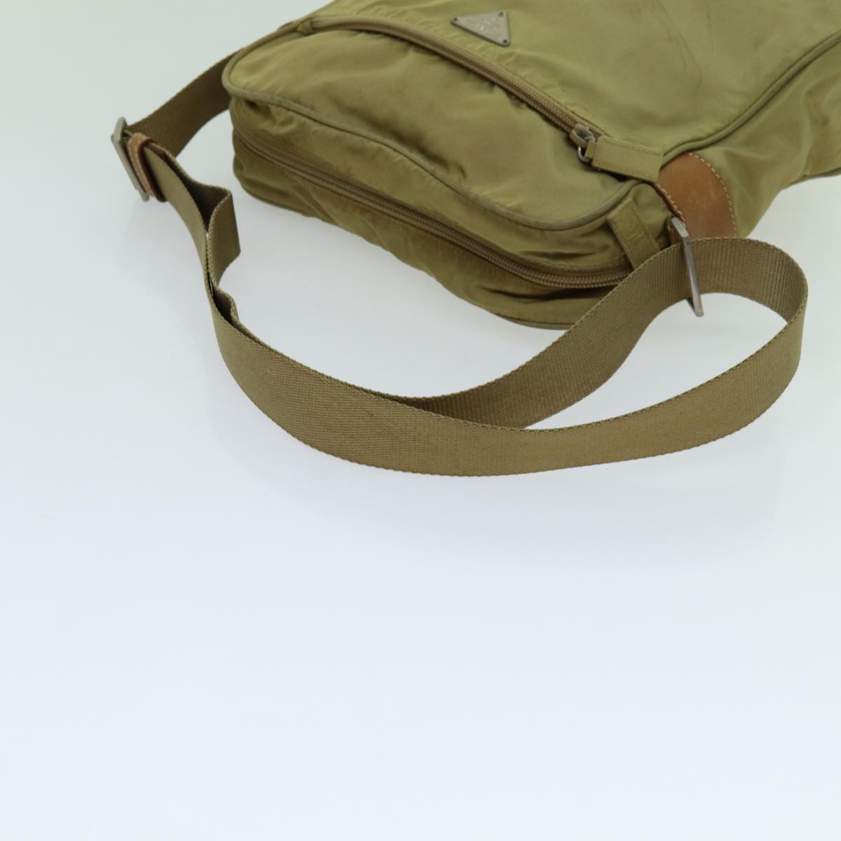 PRADA Shoulder Bag Nylon Beige Auth 70211