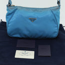 PRADA Accessory Pouch Nylon Light Blue Auth 70224-12