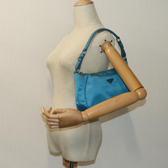 PRADA Accessory Pouch Nylon Light Blue Auth 70224