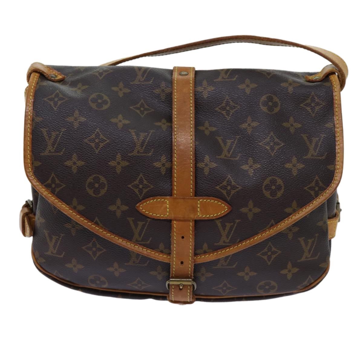 LOUIS VUITTON Monogram Saumur 30 Shoulder Bag M42256 LV Auth 70247