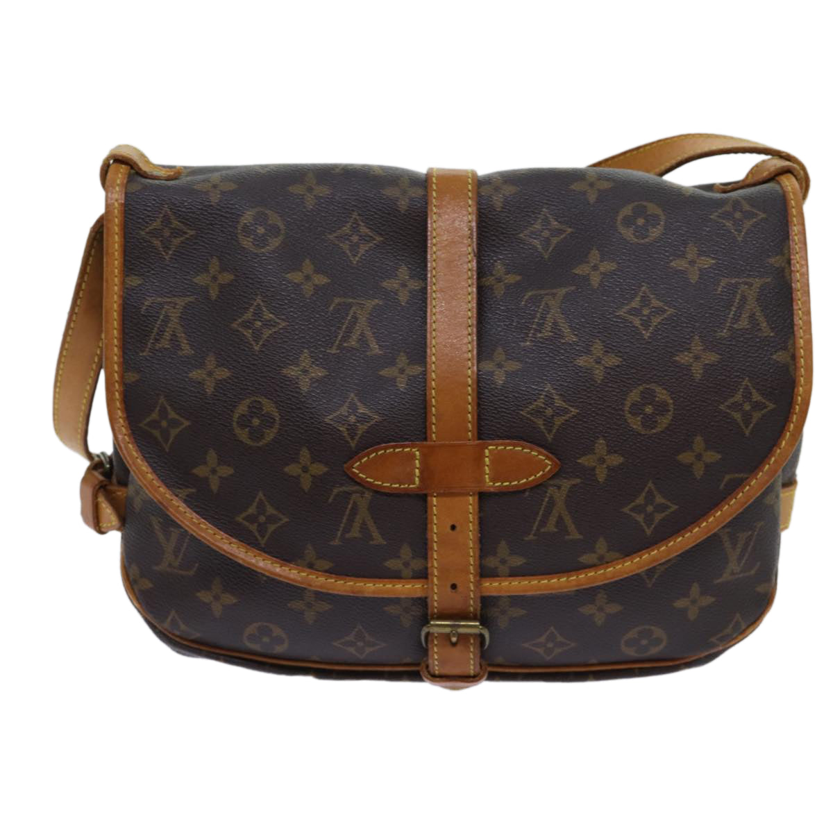 LOUIS VUITTON Monogram Saumur 30 Shoulder Bag M42256 LV Auth 70247