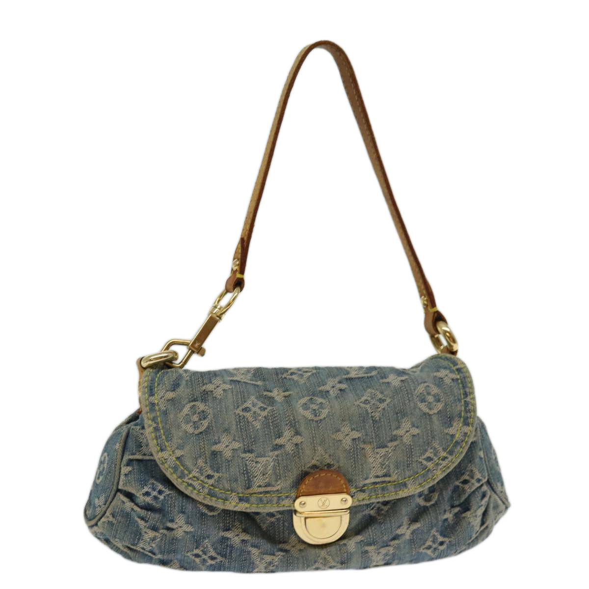 LOUIS VUITTON Monogram Denim Mini Preity Shoulder Bag Blue M95050 LV Auth 70252