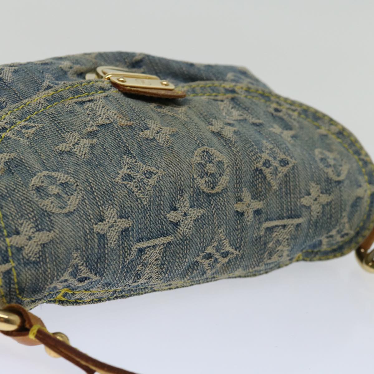 LOUIS VUITTON Monogram Denim Mini Preity Shoulder Bag Blue M95050 LV Auth 70252