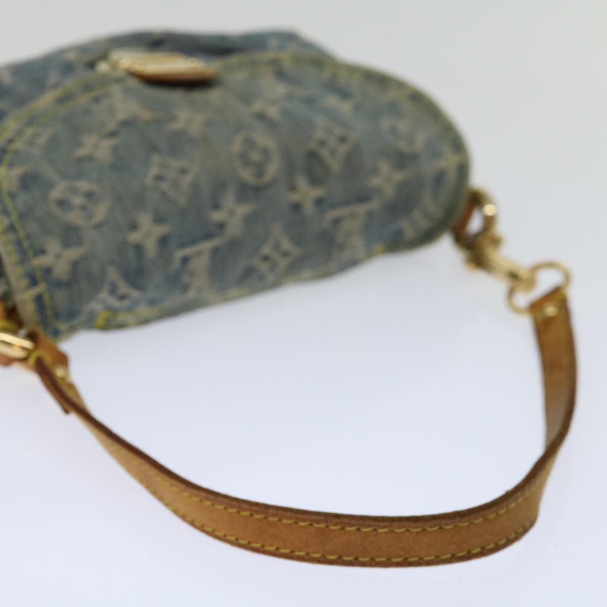 LOUIS VUITTON Monogram Denim Mini Preity Shoulder Bag Blue M95050 LV Auth 70252