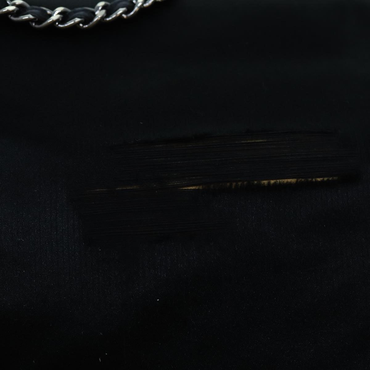 CHANEL Chain Shoulder Bag Satin Black CC Auth 70253 - 0