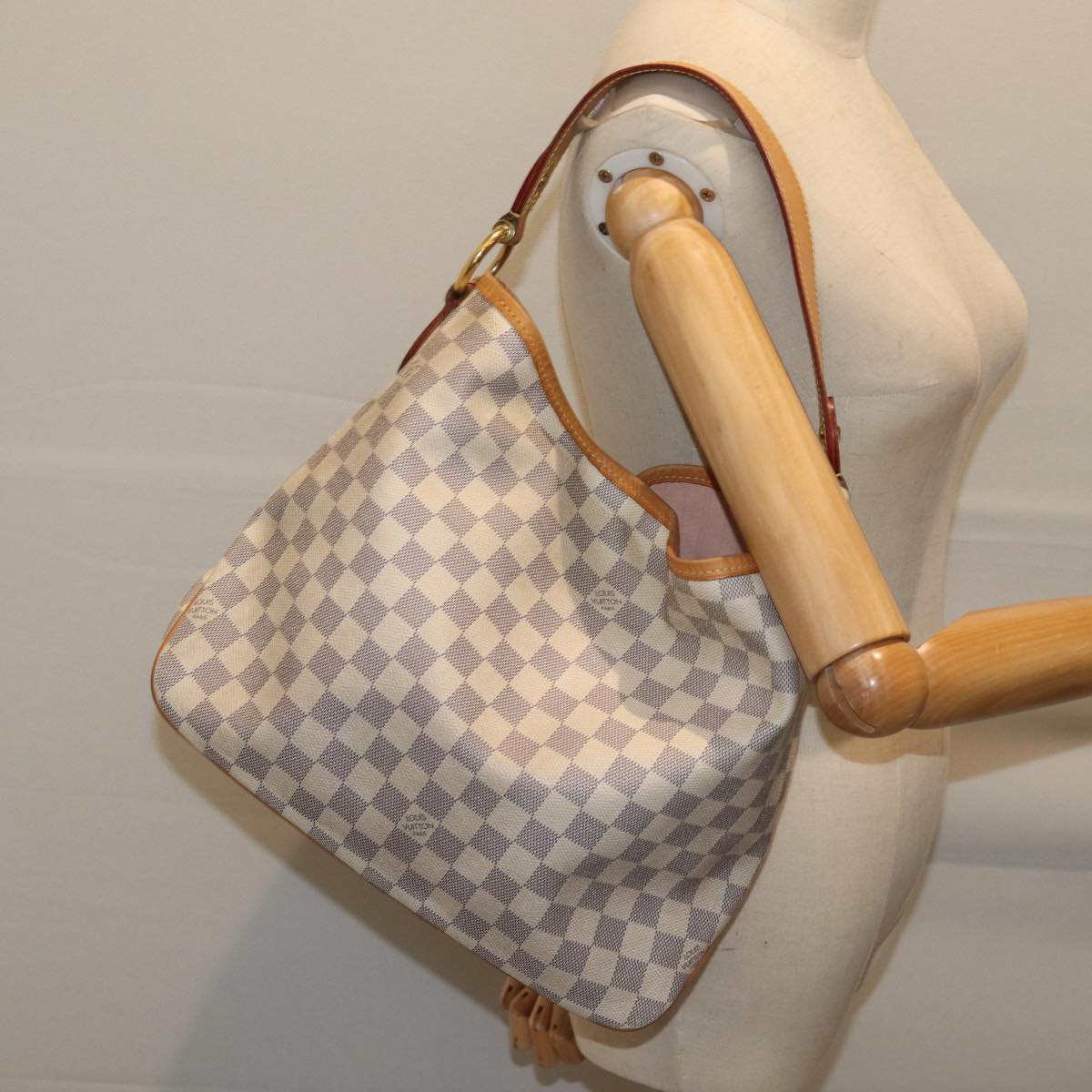 LOUIS VUITTON Damier Azur Delightful PM Shoulder Bag N41447 LV Auth 70271