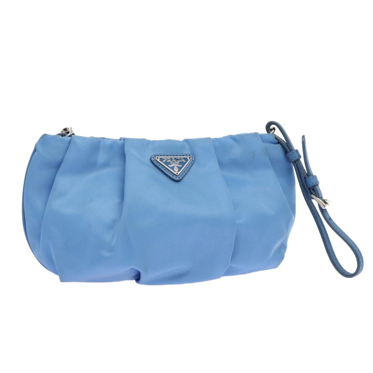 PRADA Pouch Nylon Light Blue Auth 70292