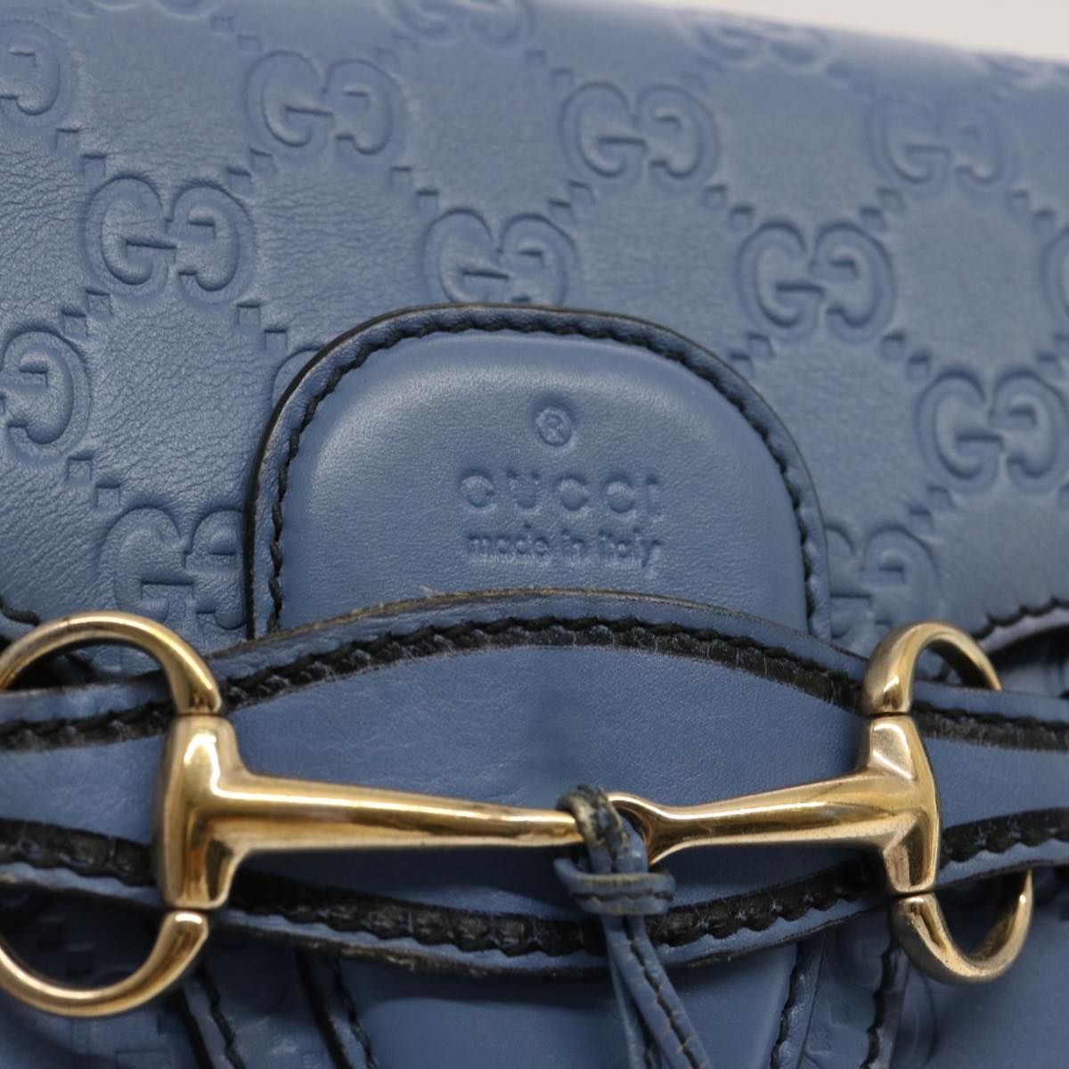 GUCCI GG Canvas Guccissima Chain Shoulder Bag Blue 295402 Auth 70331