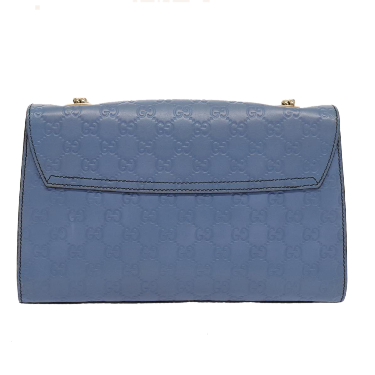 GUCCI GG Canvas Guccissima Chain Shoulder Bag Blue 295402 Auth 70331 - 0