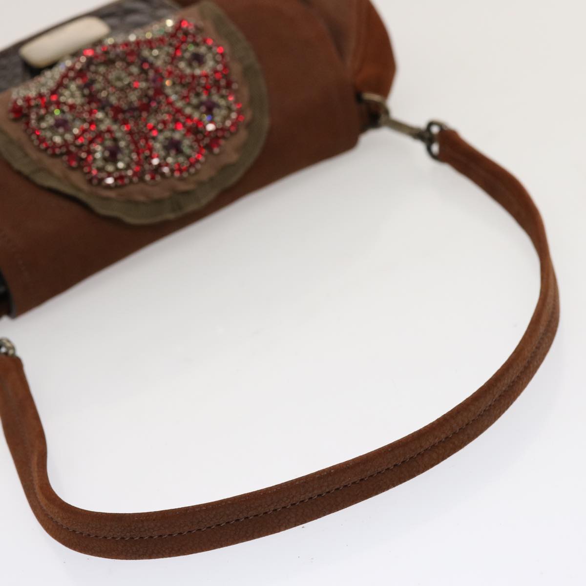 PRADA Shoulder Bag Leather Brown Auth 70339