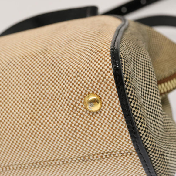 FENDI Hand Bag Canvas 2way Beige Auth 70343